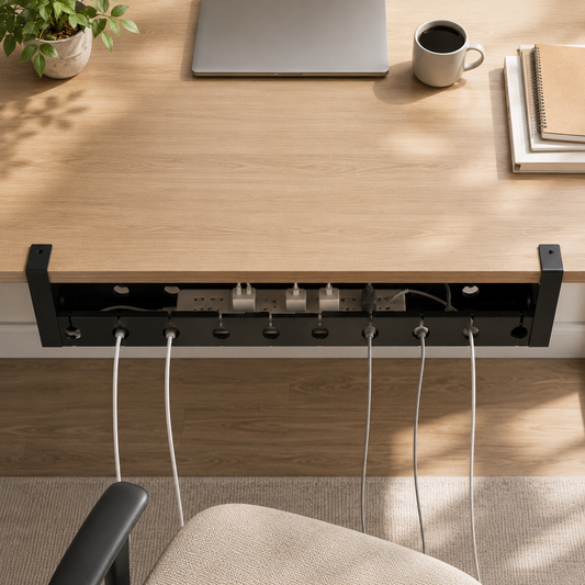 ✨ Cable Management Tray | Metal Desk Organizer | Home Office Setup | Sleek Space-Saving Design