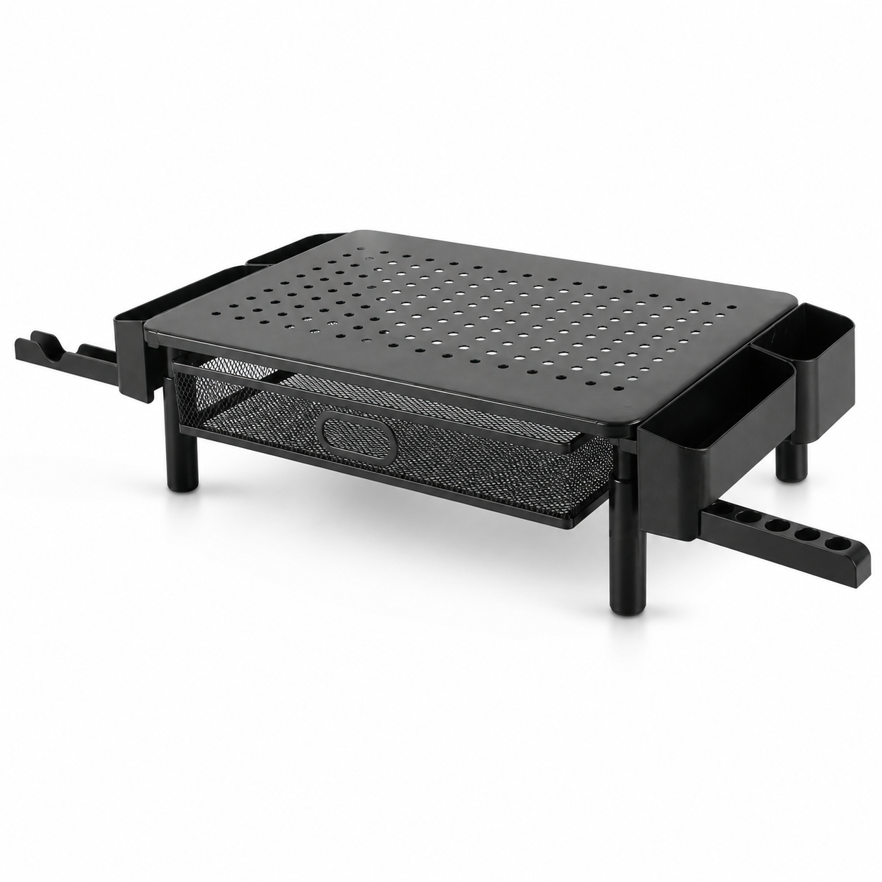 🖤 Workspace Essential | Metal Mesh Monitor Stand | Smart Desk Organization