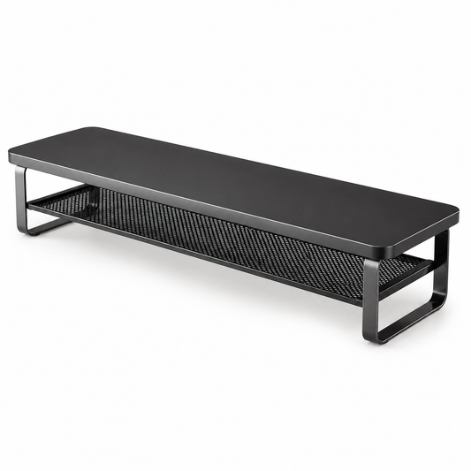 🖤 Desk Essential | Metal Mesh Computer Riser | Sleek Workspace Upgrade