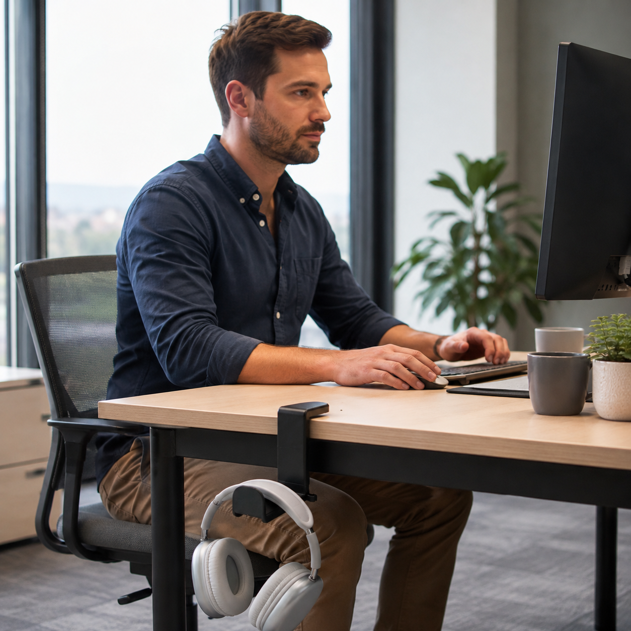 🎧 Desk Upgrade | ABS Clamp Headphone Holder | Space Saving Solution