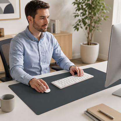 🖤 Workspace Essential | Premium Leather Desk Mat | Minimal Office Upgrade