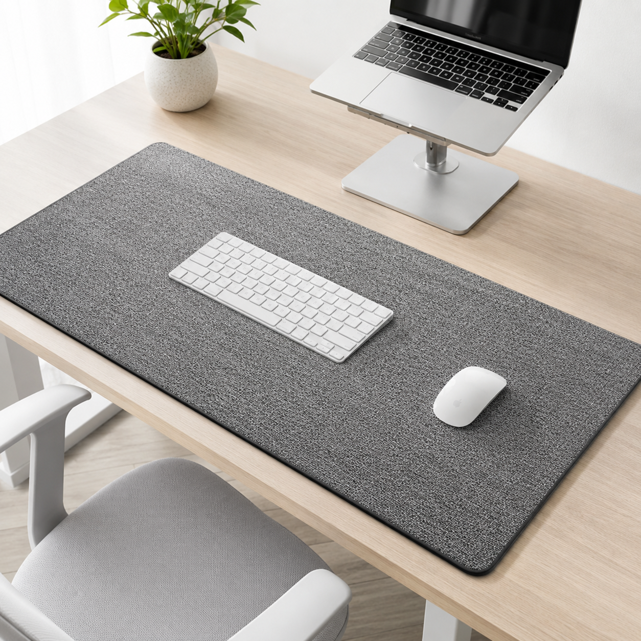 🌿 Workspace Essential | Linen Texture Desk Mat | Cozy Office Upgrade
