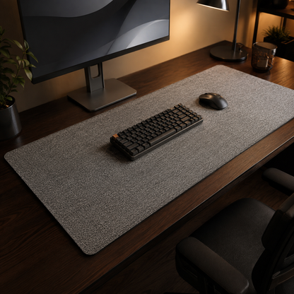 🌿 Workspace Essential | Linen Texture Desk Mat | Cozy Office Upgrade