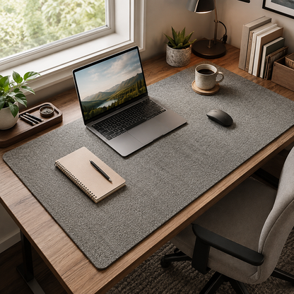 🌿 Workspace Essential | Linen Texture Desk Mat | Cozy Office Upgrade