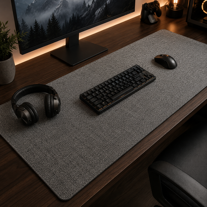 🌿 Workspace Essential | Linen Texture Desk Mat | Cozy Office Upgrade