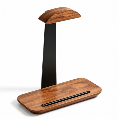 🎧 Desk Essential | Walnut Wood Headphone Stand | Premium Setup Upgrade