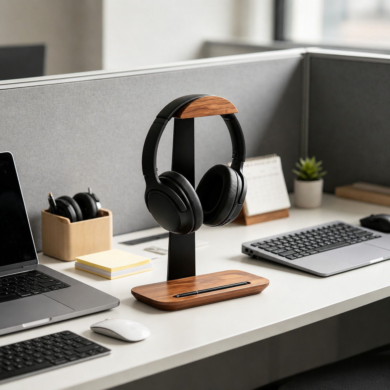 🎧 Desk Essential | Walnut Wood Headphone Stand | Premium Setup Upgrade