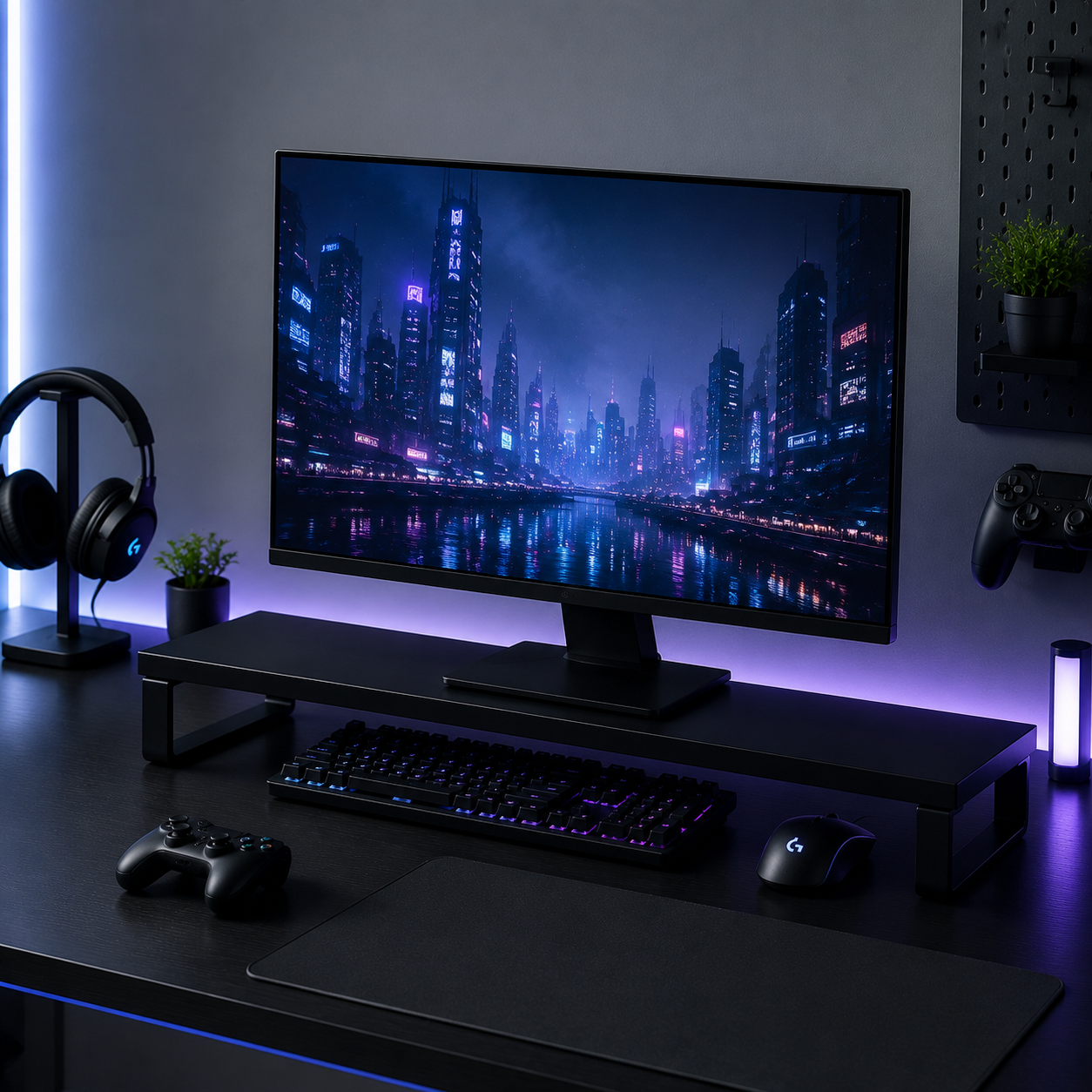 🖤 Desk Upgrade | Premium Metal Monitor Riser | Modern Office Essential