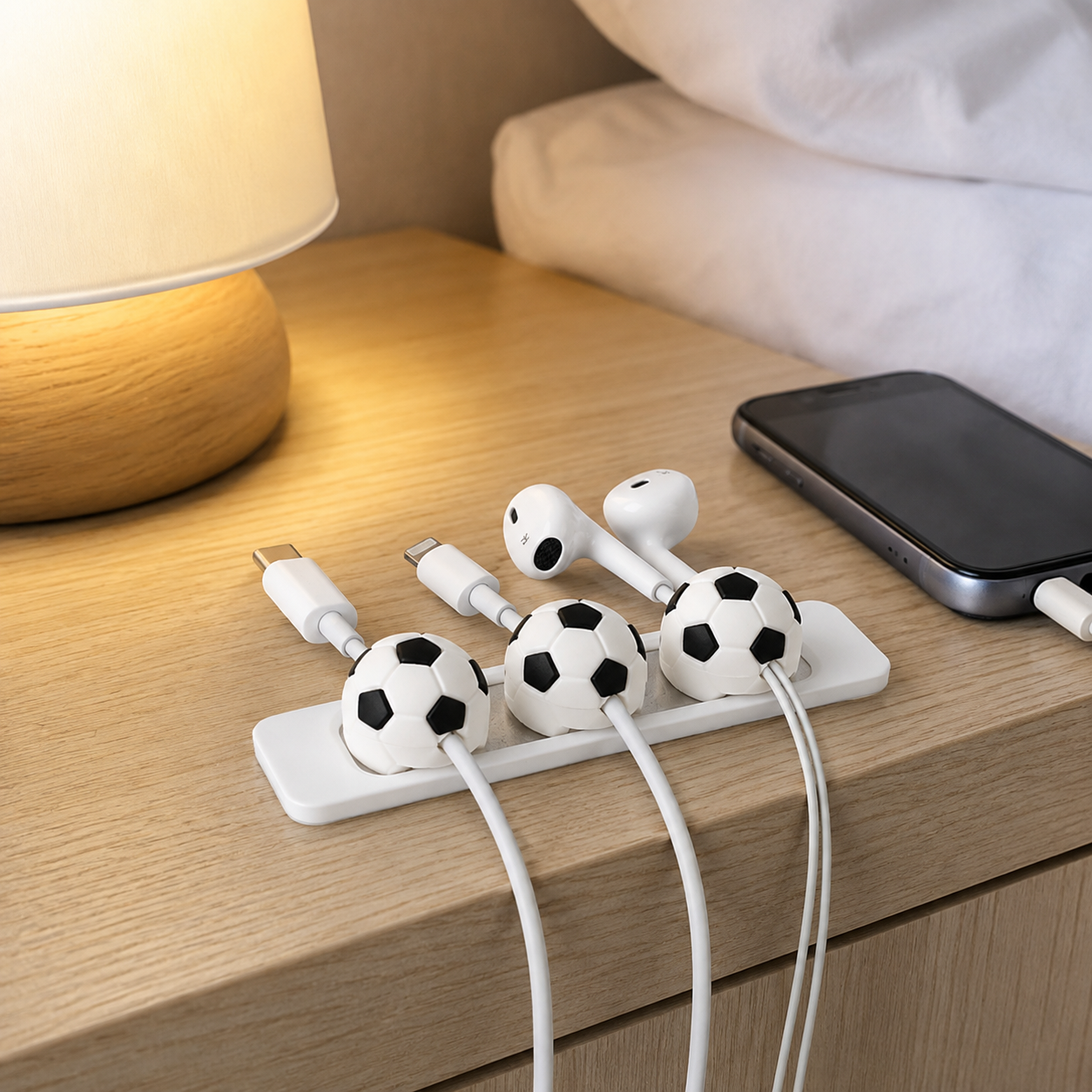 ⚽ Soccer Cable Organizer | Playful Desk Cord Holder