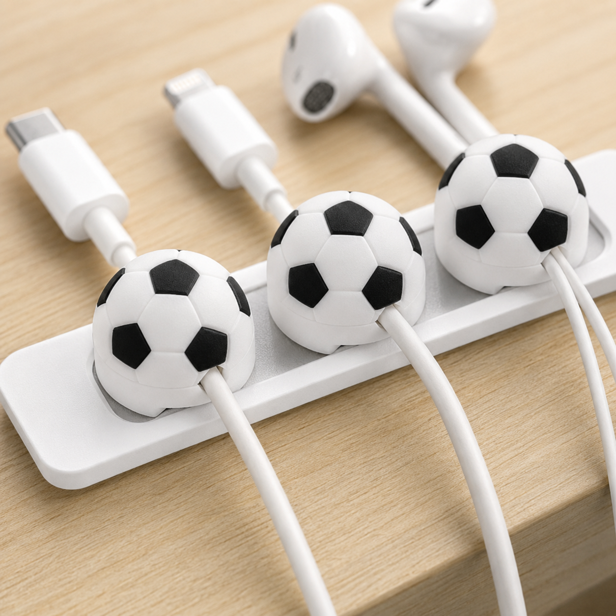 ⚽ Soccer Cable Organizer | Playful Desk Cord Holder