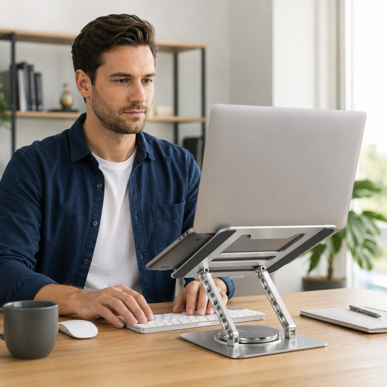 💻 Adjustable Laptop Stand | Foldable Metal Riser