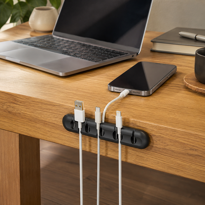 🔌 6-Slot Cable Organizer | Desktop Cord Holder