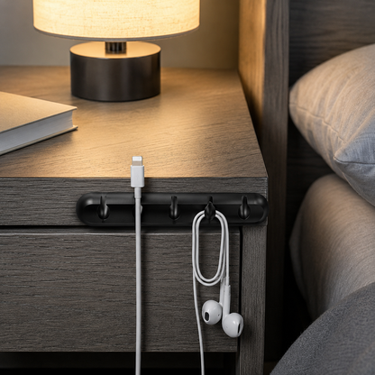 🔌 6-Slot Cable Organizer | Desktop Cord Holder