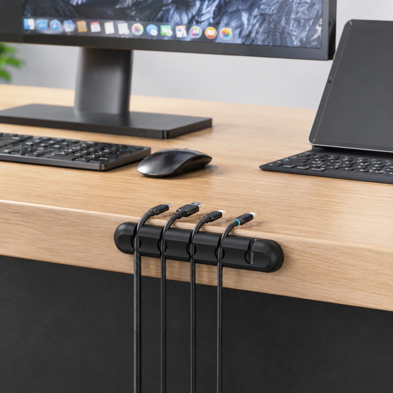 🔌 6-Slot Cable Organizer | Desktop Cord Holder