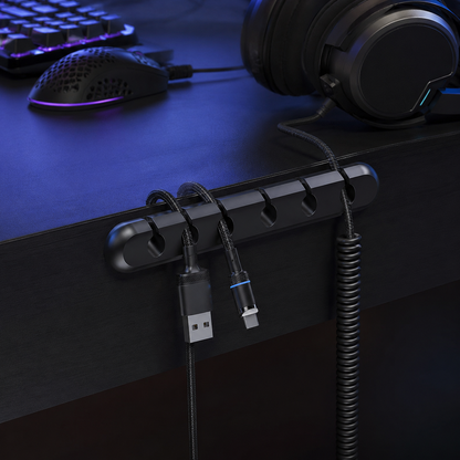 🔌 6-Slot Cable Organizer | Desktop Cord Holder
