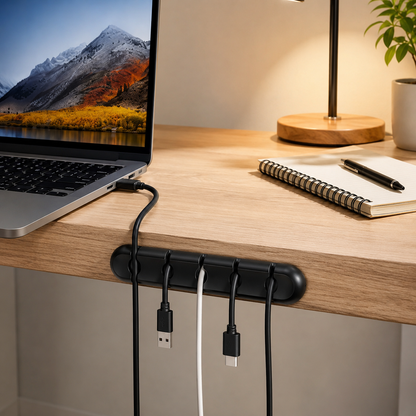 🔌 6-Slot Cable Organizer | Desktop Cord Holder