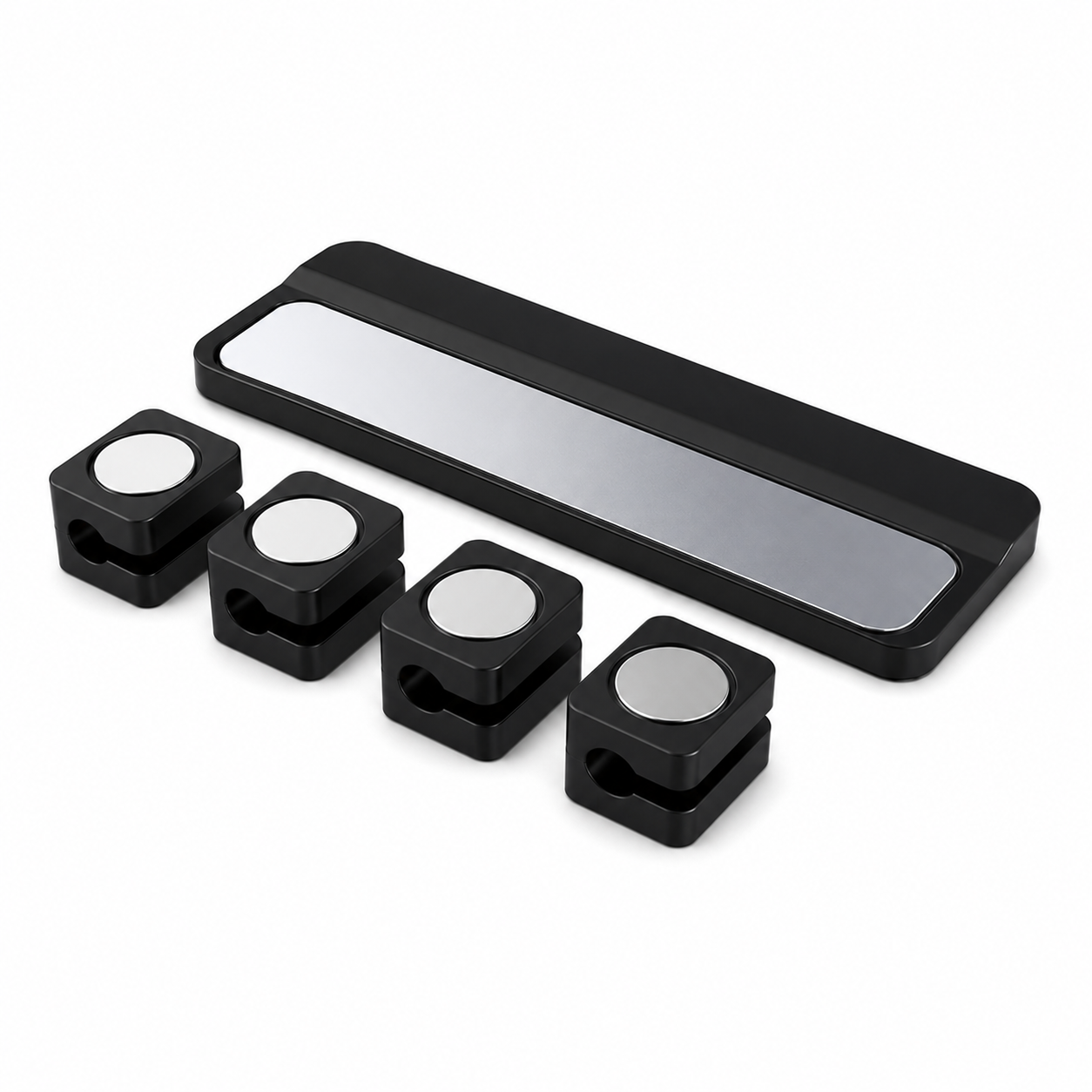 🧲 Cable Organizer | Magnetic Metal Desktop | Tech Lovers | Sleek Black Control