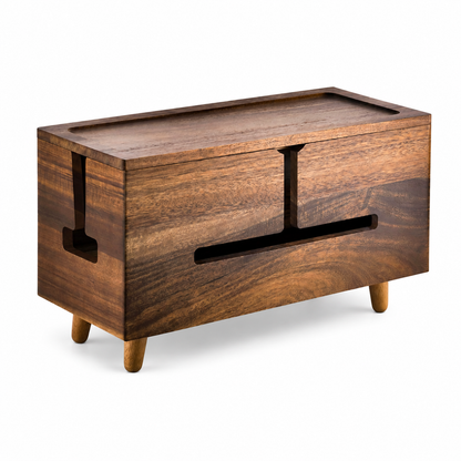 🌿 Cable Storage Box | Solid Wood Organizer | Home Office & Living Spaces | Natural Minimalist Style