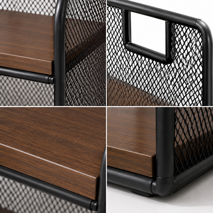 ✨ Desktop Shelf Organizer | Metal & Wood Design | Office Desk & Home Spaces | Modern Industrial Style