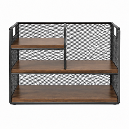 ✨ Desktop Shelf Organizer | Metal & Wood Design | Office Desk & Home Spaces | Modern Industrial Style