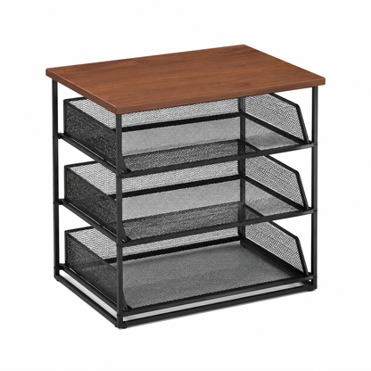 ✨ Document Organizer | Metal Mesh Storage | Office Desk & Home Workspace | Modern Industrial Elegance