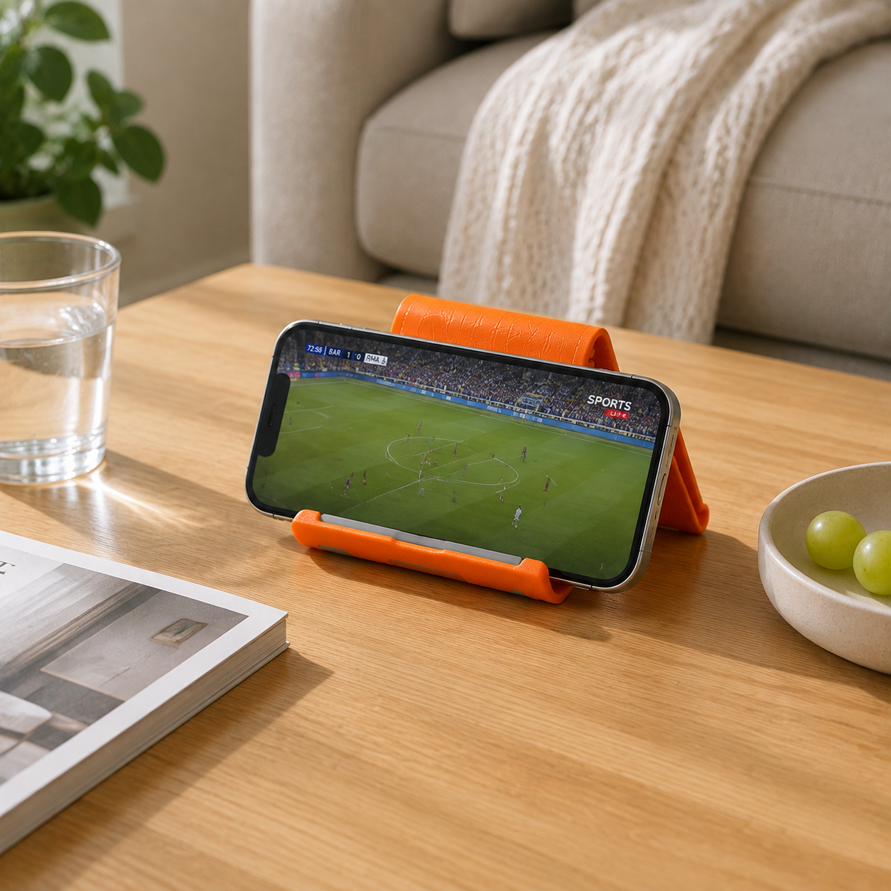 🧡 Phone Stand Holder | Flexible Silicone Material | Desk Office & Home Use | Modern Minimal Comfort
