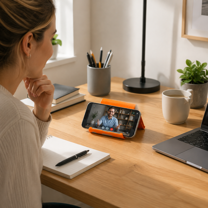 🧡 Phone Stand Holder | Flexible Silicone Material | Desk Office & Home Use | Modern Minimal Comfort