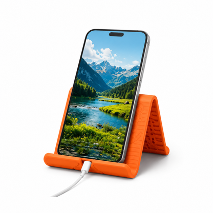 🧡 Phone Stand Holder | Flexible Silicone Material | Desk Office & Home Use | Modern Minimal Comfort