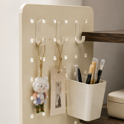 🤎 Desktop Shelf Organizer | Wood & Metal Structure | Office Desk & Home Storage | Minimal Space-Saving Design