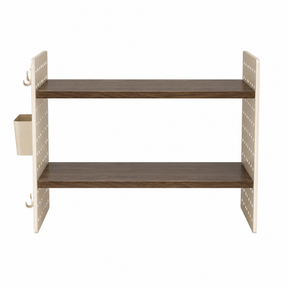 🤎 Desktop Shelf Organizer | Wood & Metal Structure | Office Desk & Home Storage | Minimal Space-Saving Design