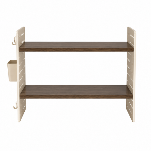🤎 Desktop Shelf Organizer | Wood & Metal Structure | Office Desk & Home Storage | Minimal Space-Saving Design