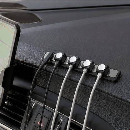 🧲 Cable Organizer | Magnetic Metal Desktop | Tech Lovers | Sleek Black Control