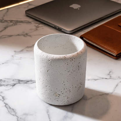 🤍 Gift-Worthy | Stone Texture Desk Decor | Minimal Pencil Holder Charm