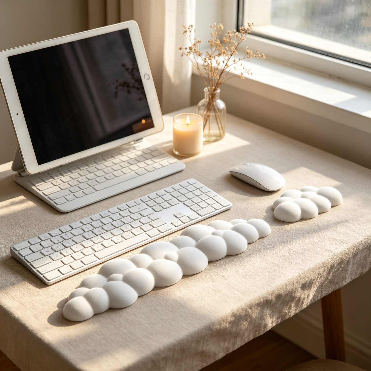 ☁️ Cloud Wrist Rest Set | Keyboard & Mouse Support