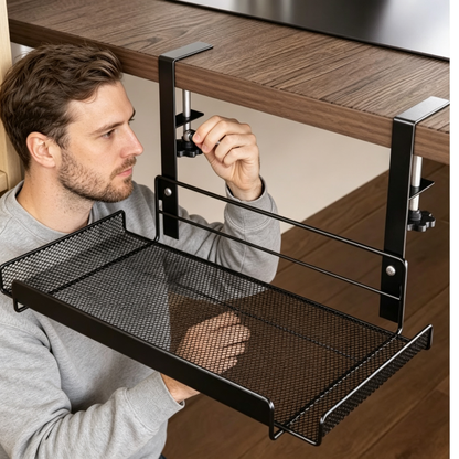 🖥️ Under-Desk Cable Tray | Mesh Cord Organizer