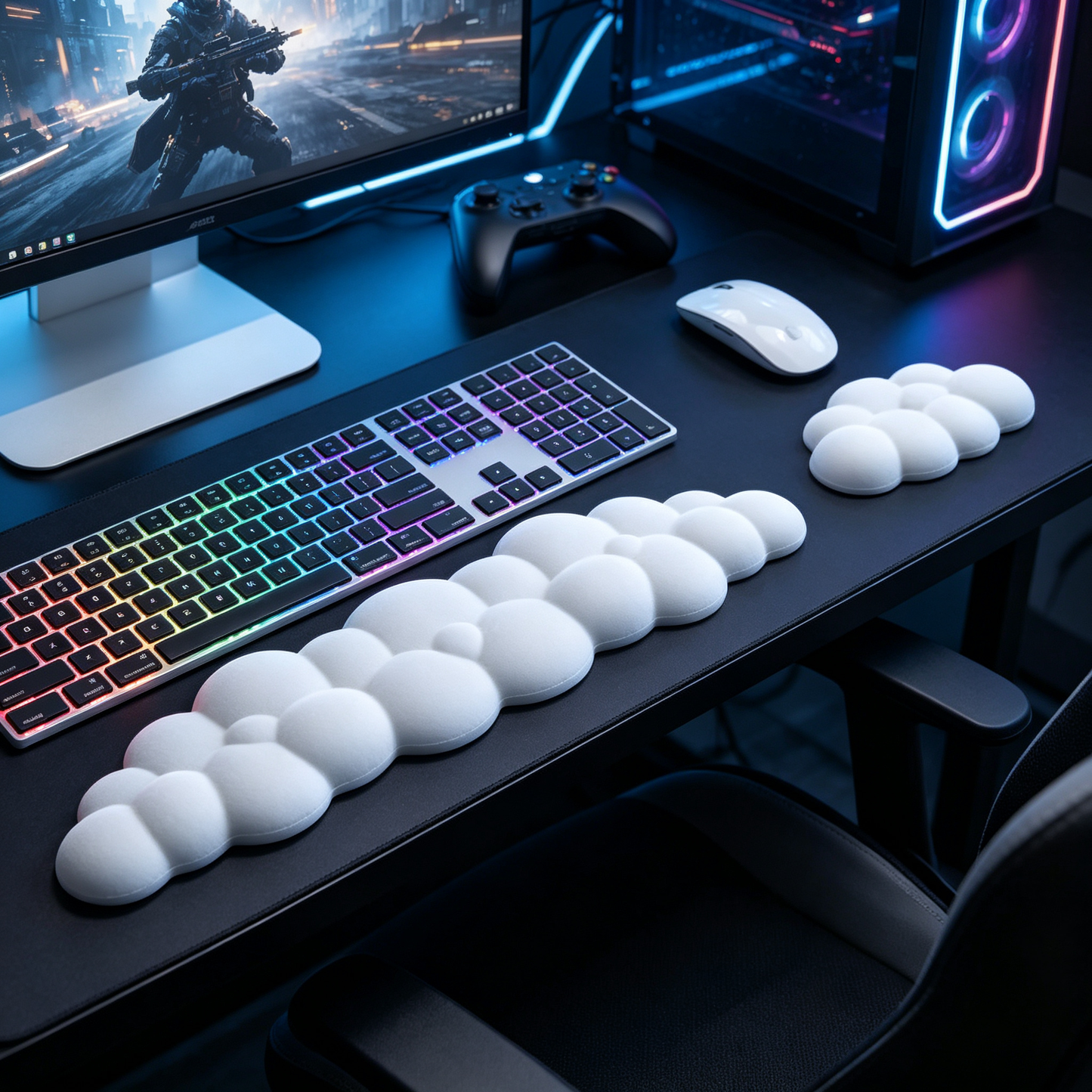 ☁️ Cloud Wrist Rest Set | Keyboard & Mouse Support