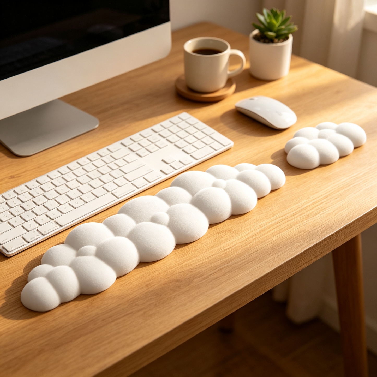 ☁️ Cloud Wrist Rest Set | Keyboard & Mouse Support